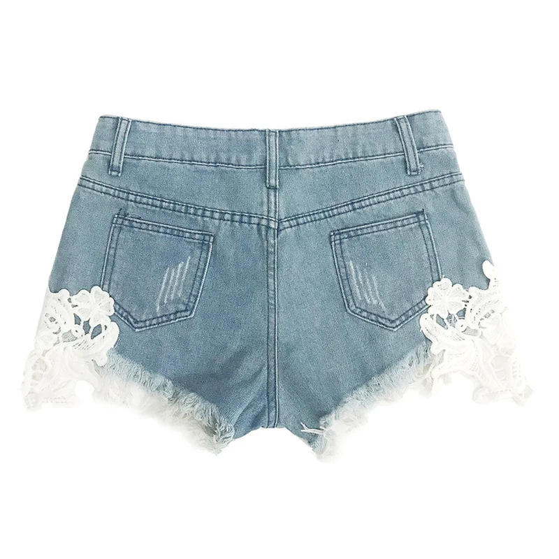 

Women Jeans Shorts Tassel Lace Sexy Denim Shorts Sweet Girls Summer High Waist Shorts Jeans Women Clothing Floral Lace Shorts
