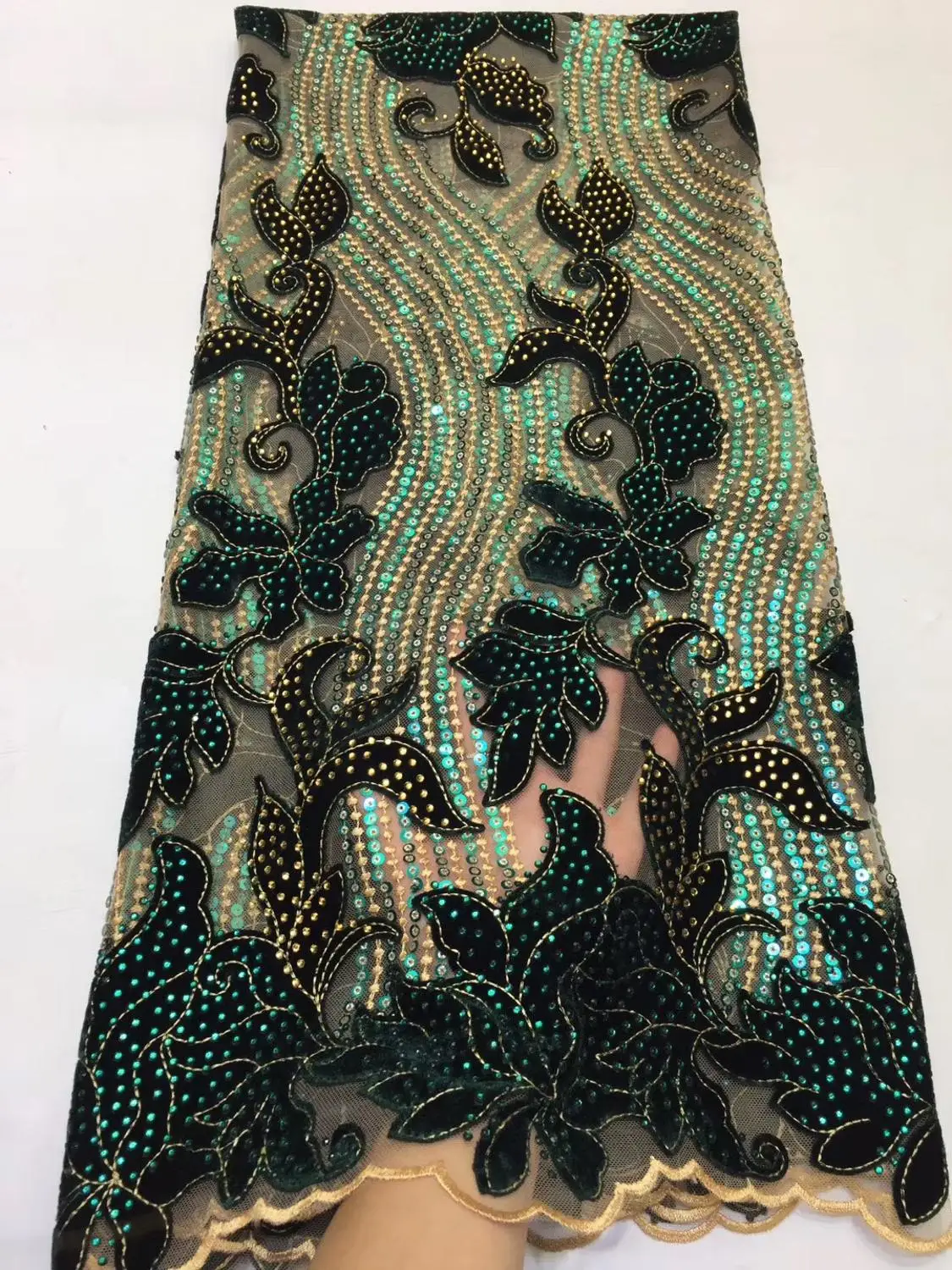 Hot Selling Lace Fabric Nigerian Wedding French Latest Velvet Embroidery Net | Дом и сад