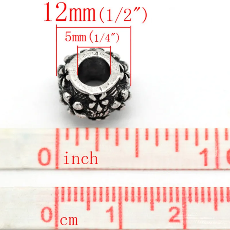 DoreenBeads круглые бусины из цинкового сплава в европейском стиле Античные
