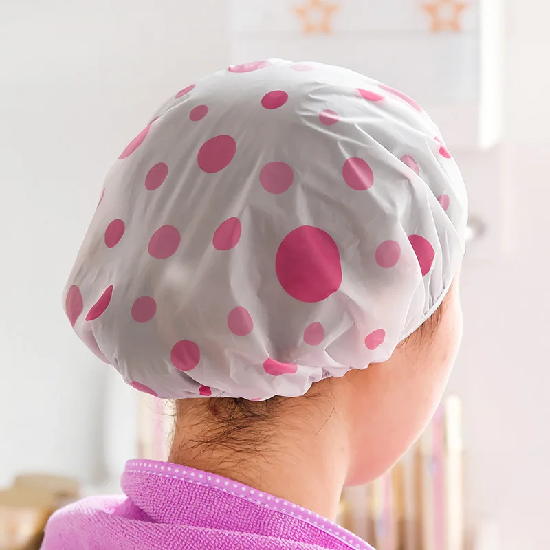 

9Pcs shower cap for women Waterproof Bath Caps EVA Plastic Reusable Shower Caps Elastic Band Bath Hair Hat for Ladies Spa Salon