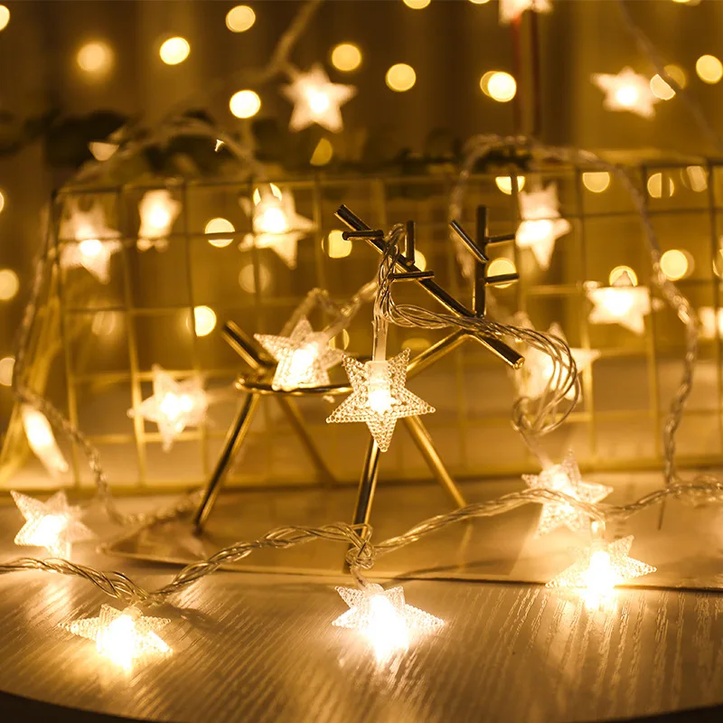 

10/20/40 LED Star Light String Twinkle Fairy Lights Garlands Battery Powered Garland Street Christmas Decoration Led Lights