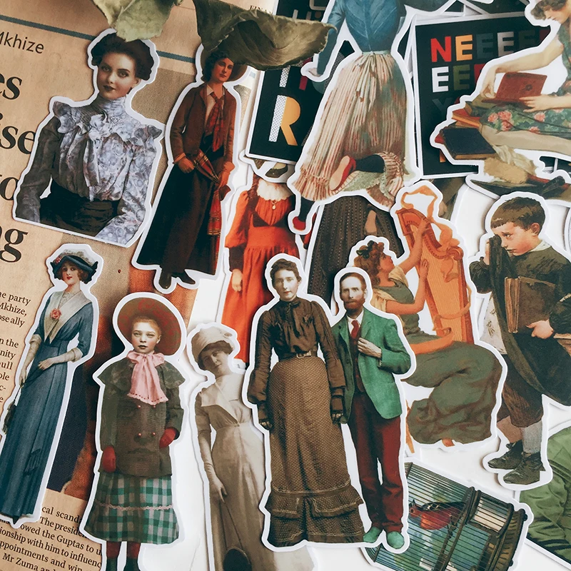 31pcs Vintage Sticker DIY Scrapbooking Pretty Lady Album journal Happy Planner Hanandicraft Decoration Stickers | Игрушки и хобби