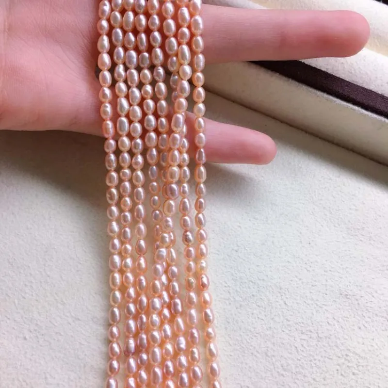 

Ожерелье из пресноводного жемчуга в форме риса, размер 3-3,5 мм