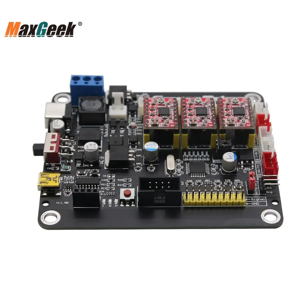 Плата лазерного контроллера Maxgeek GRBL 3 осевой шаговый двигатель USB плата драйвера