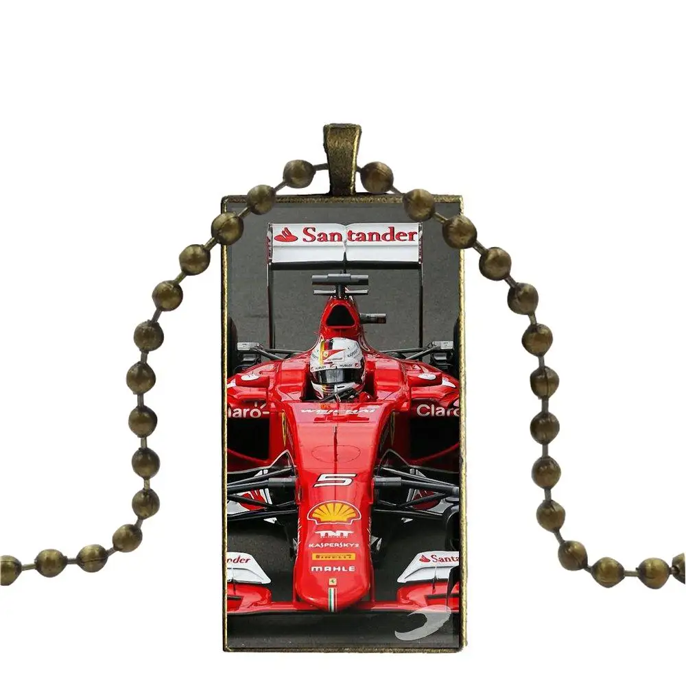 Sebastian Vettel модный стеклянный кабошон кулон ожерелье с женское стальное покрытие
