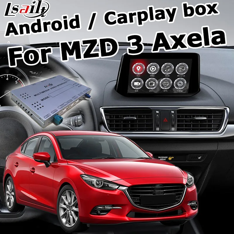 Android / carplay коробка интерфейса для новой Mazda 3 axela с GPS навигацией видео интерфейс waze