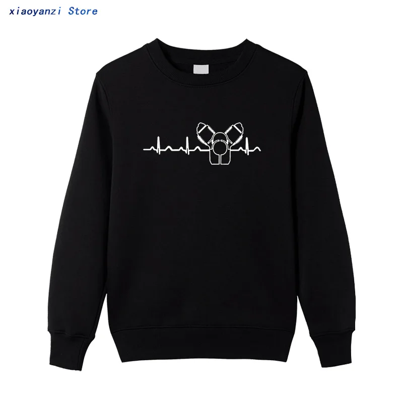 

Мужские толстовки из 2020 хлопка с круглым вырезом и принтом на заказ, мужские толстовки Moto Guzzi с рисунком сердцебиения и зеленым свечением, пу...