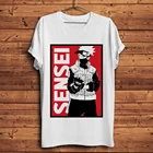 Забавная Мужская футболка Hatake Kakashi sensei с аниме, новинка, белая Повседневная мужская футболка с коротким рукавом, уличная одежда унисекс с мангой