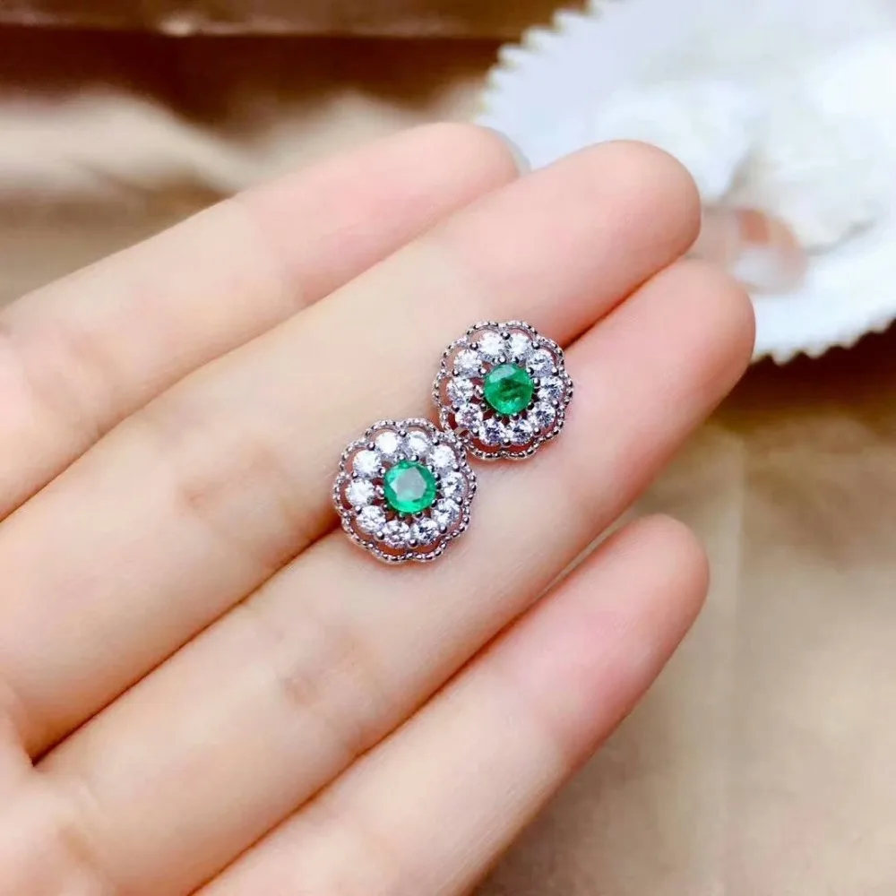 SHILOVEM 925 серебро натуральный изумруд классические ювелирные изделия для женщин Свадебные подарок mtz3.53.598agml