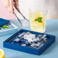 silicone ice mold square russian ice lattice ice mould tray ice making box bar pub wine ice blocks maker with lid kitchen tools