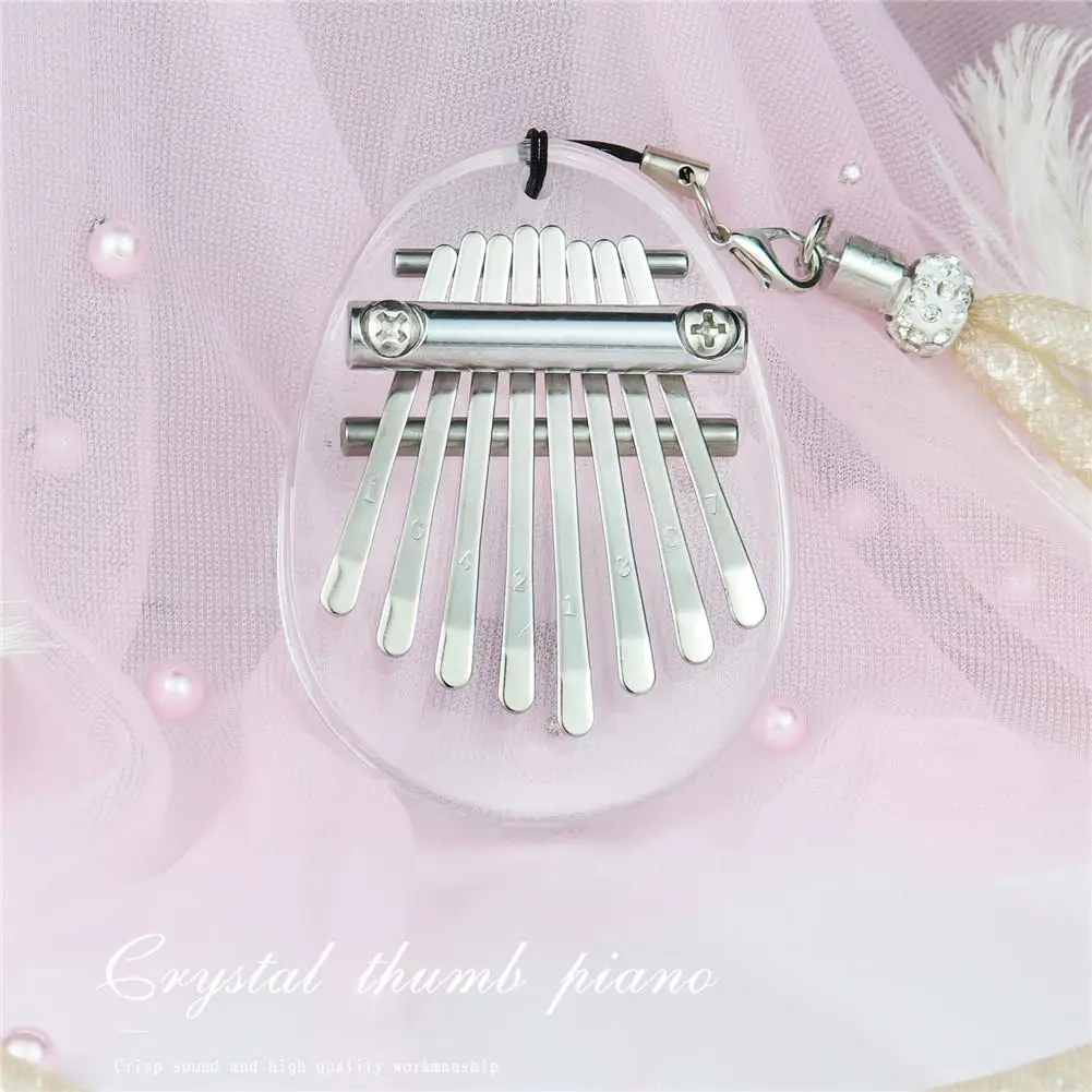 

Mini Thumb Piano Portable 8-tone Acrylic Crystal Kalimba With Lanyard