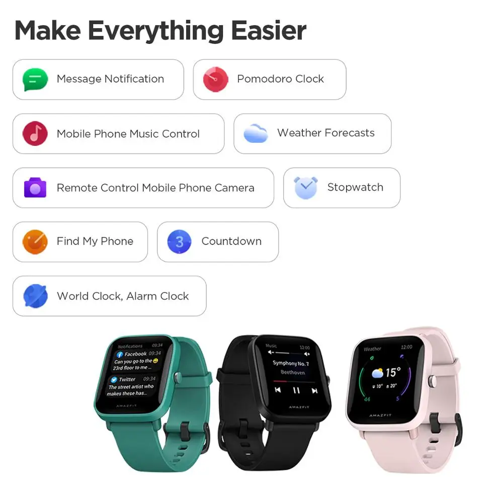 

Huami Amazfit BIP U Pro Smartwatch GPS GLONASS 5ATM Smart Watch Heart Rate Tracker Sleep Monitor Support Voice Control