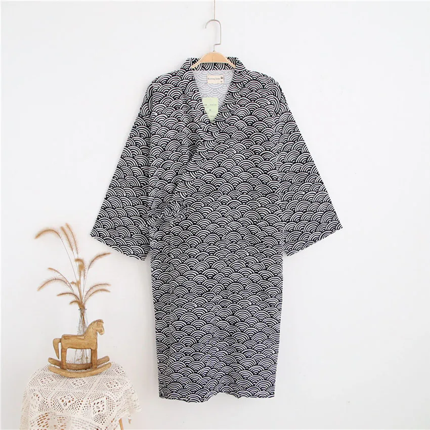 Японское кимоно из хлопка Jinbei Пижама для мужчин одежда сауны спа свободная