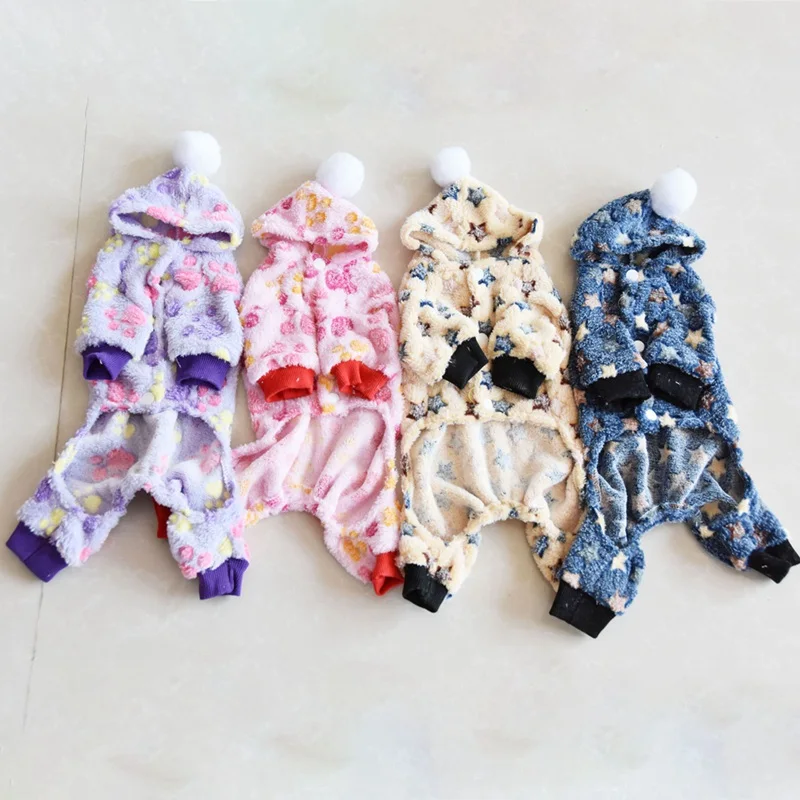 Милый комбинезон для собак теплое зимнее пальто щенка Кошки Одежда питомца