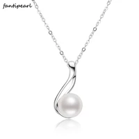 simple pearl necklace 10mm freshwater white pearl pendant necklace female flash o chain 405cm