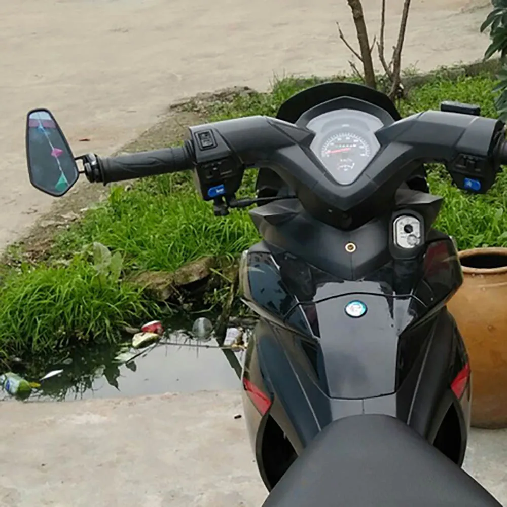 

2Pcs 7/8" 22mm Motorcycle Rearview Mirrors CNC Aluminum Alloy Handlebar Scooters Modified End Bar Mirror Motorcross Reflector