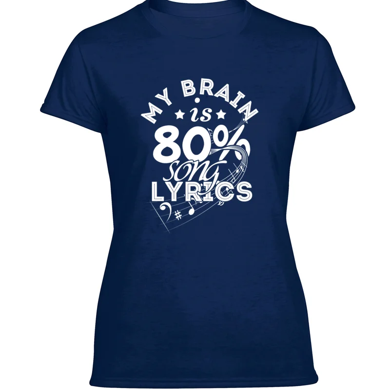 Мужская футболка с принтом Love Music - My Brain Is 80% песни 2020 хлопковые топы коротким