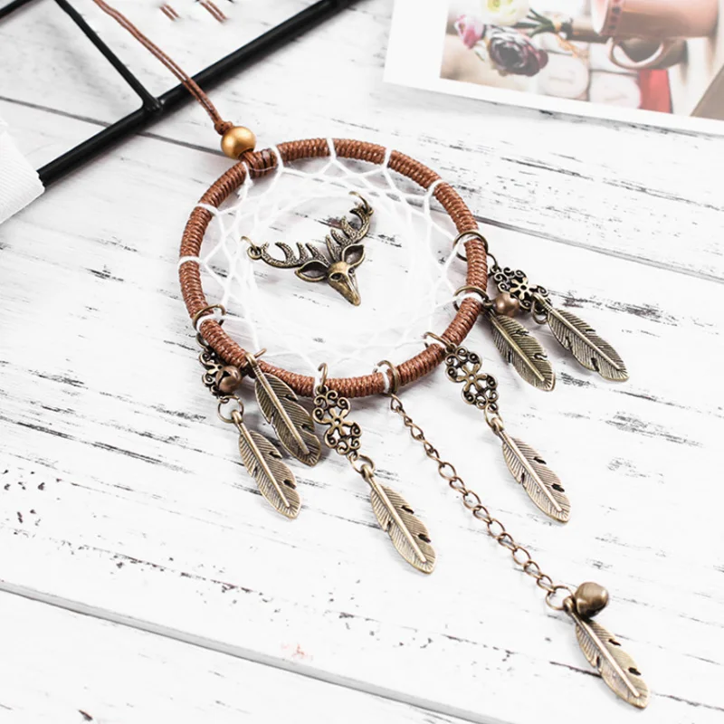 Креативные Перьевые Украшения ручной работы в виде Ловца снов подарок для