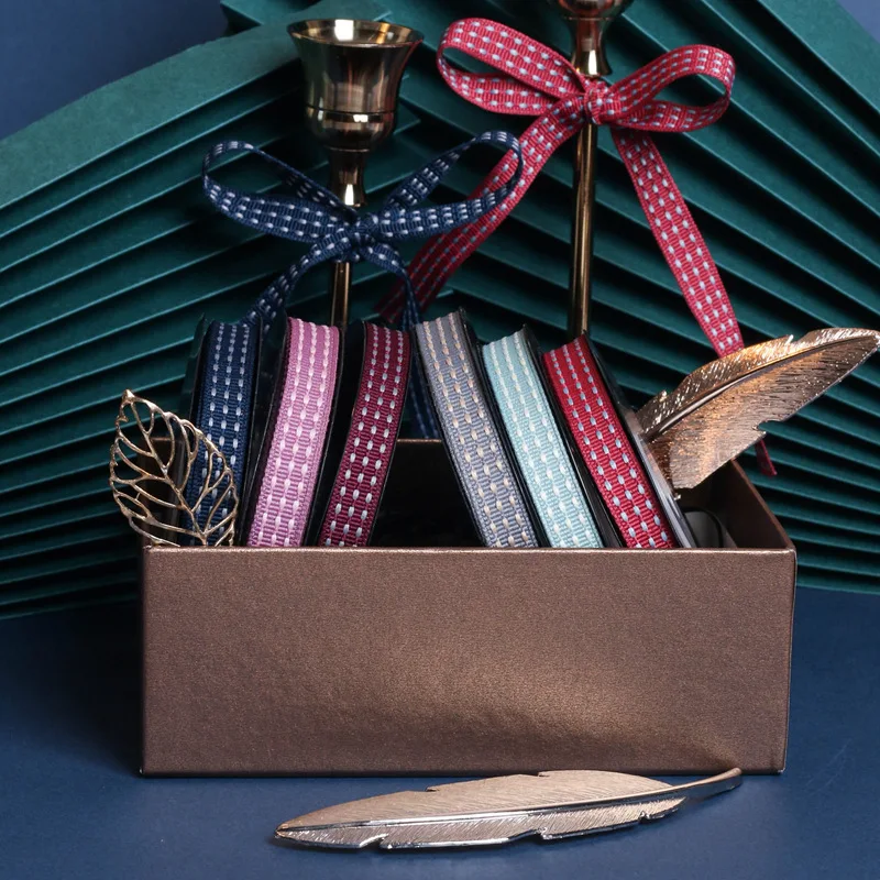 

10mm Three Stripe Jump Dot Ribbon Diy Bow Hair Accessories Bouquet Packaging Shoelace Apparel Gift Box Ribbon 10 Yards