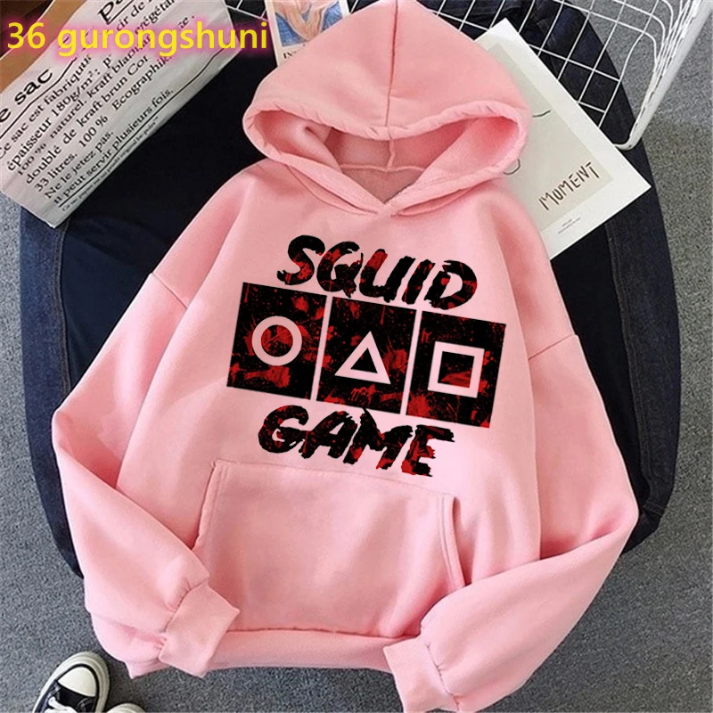 

Cool Squid Game игра в кальмара Graphic Print Cap Hoodies Women Clothes 2022 Harajuku Sweatshirt Korean Tv Show Tracksuit Coat