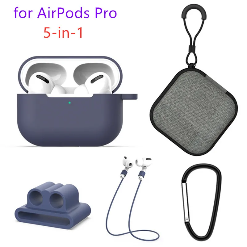 Мягкий силиконовый чехол 5 в 1 для наушников Apple Airpods Pro Air Pods 3 Airpodspro совместимый с