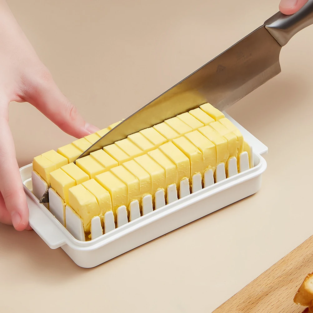 

Butter Dish with Lid for Countertop Plastic Butter Keeper and Cutting Slot for Dividing and Storing Butter Container