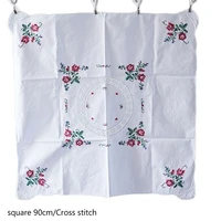high end cross stitch cotton white flower table cover cloth towel kitchen christmas tablecloth birthday wedding party home decor