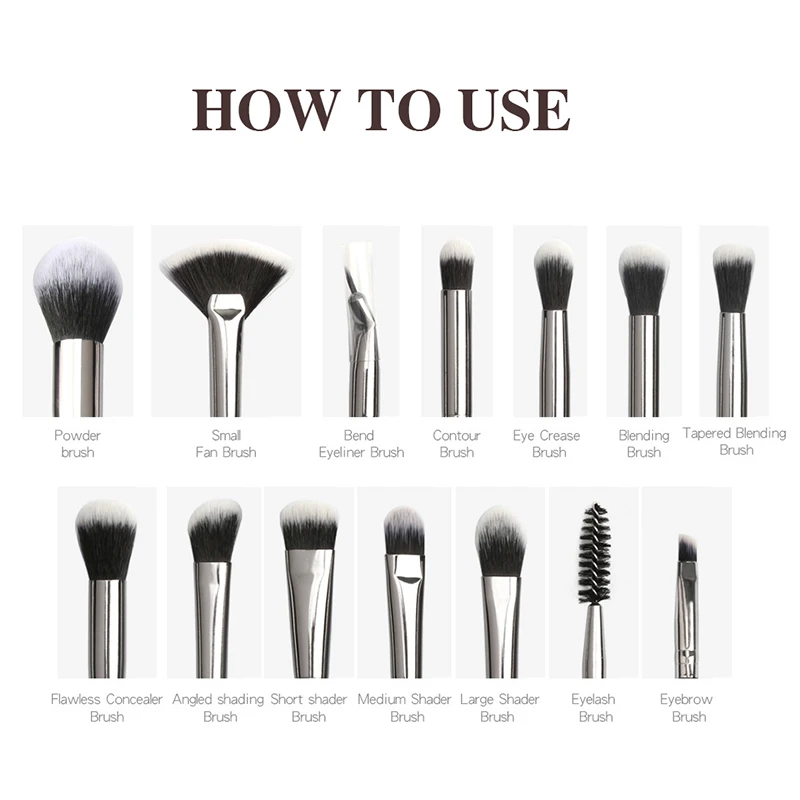 Набор кистей для макияжа 13 шт. смешивания теней подводки ресниц бровей | Красота и