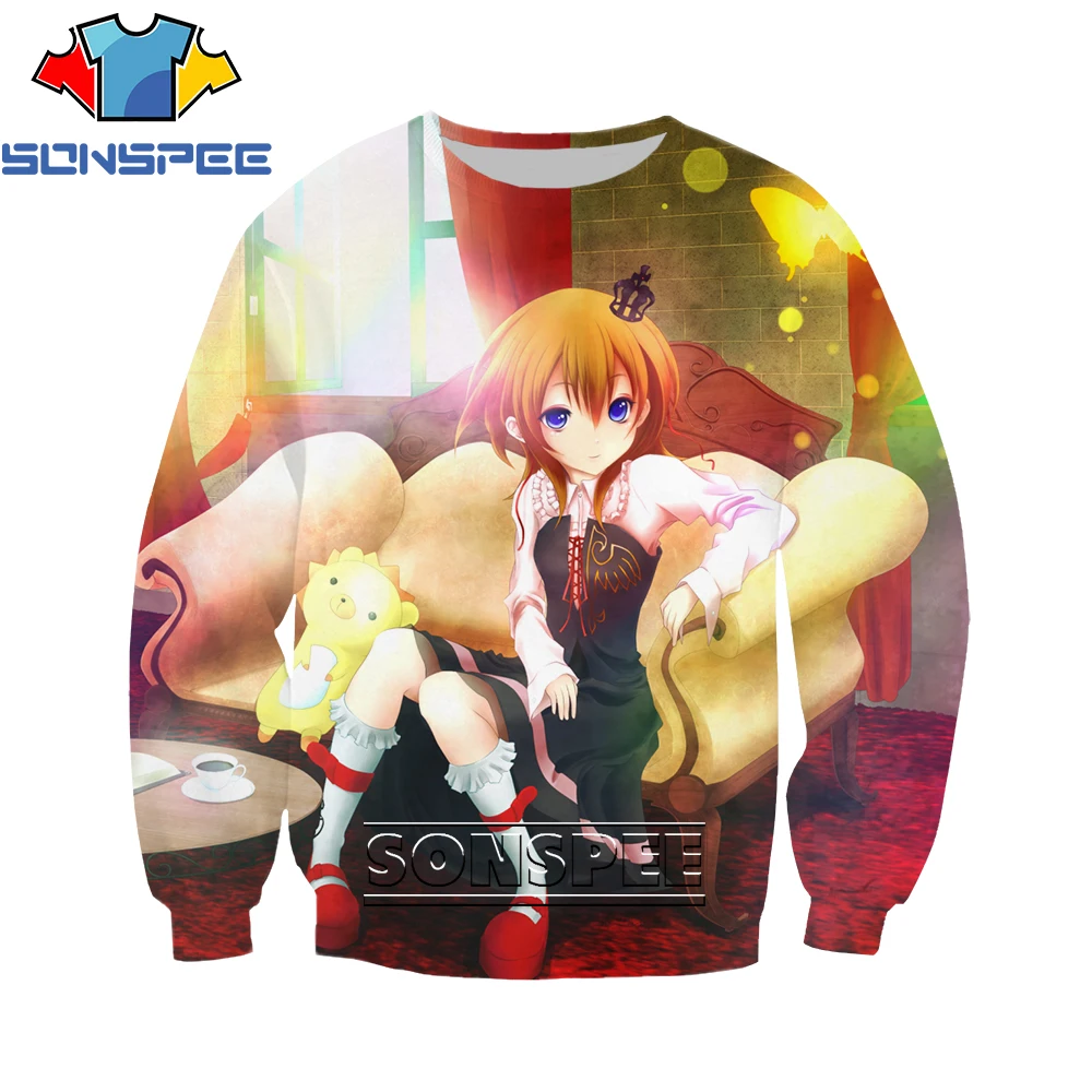 

SONSPEE 3D Umineko When They Cry Sexy Anime Otaku Sweatershirt Street Men Women Long-sleeved Shirts Loli Harajuku Plus Size