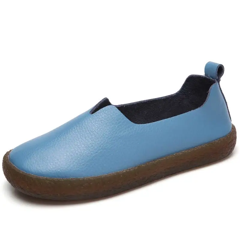 Genuine leather shoes woman 2022 new fashion plus size loafer ladies sapato feminino casual comfortable women flats | Обувь