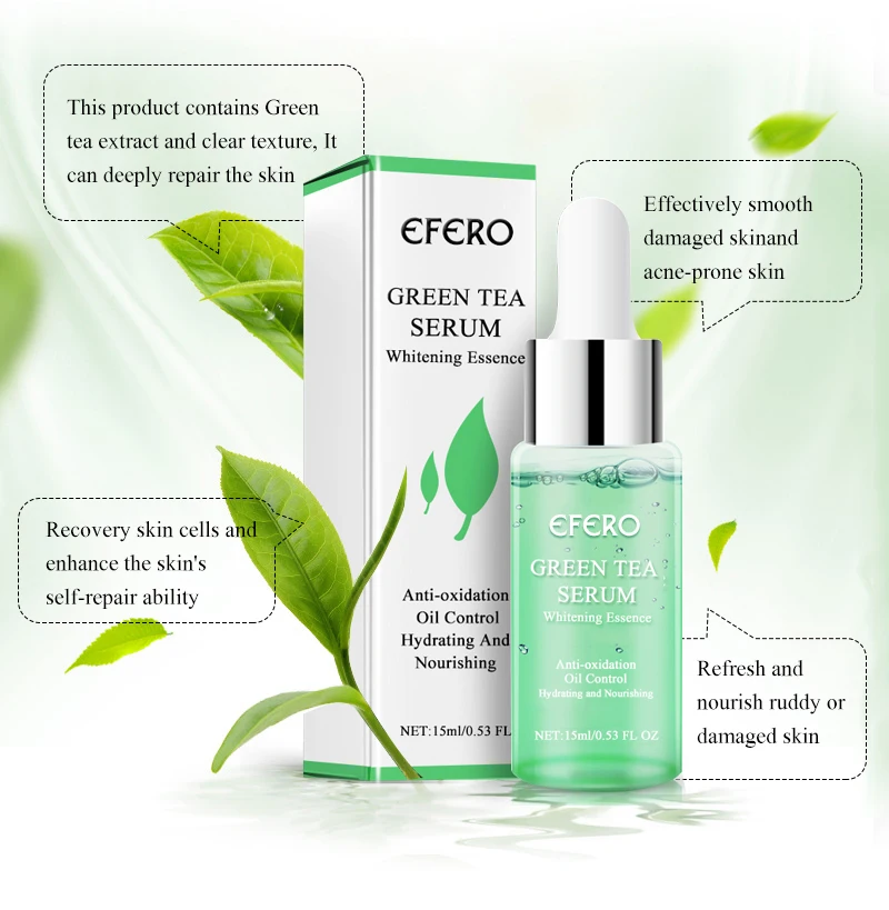 EFERO 1 шт. сыворотка зеленого чая для лица коллагеновая сыворотка с пептидами против старения морщин Лифт устойчивое отбеливание увлажняющая эссенция сыворотка TSLM1