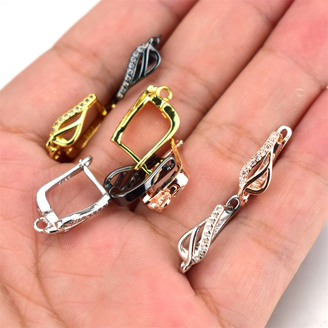 Новинка женские золотые серьги-клипсы квадратные серьги с микро-инкрустацией из