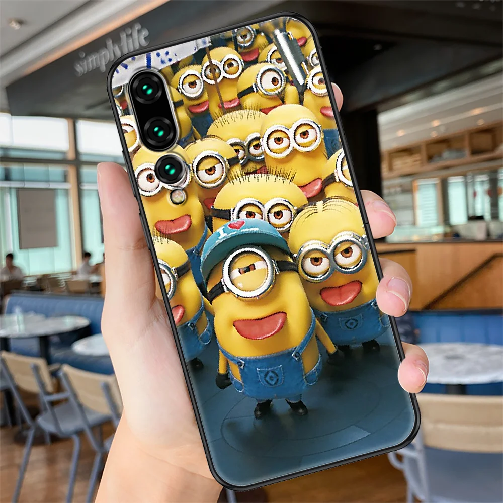 

Cartoon-Cute-Minion Phone case For Huawei P Mate P10 P20 P30 P40 10 20 Smart Z Pro Lite 2019 black fashion cell cover pretty