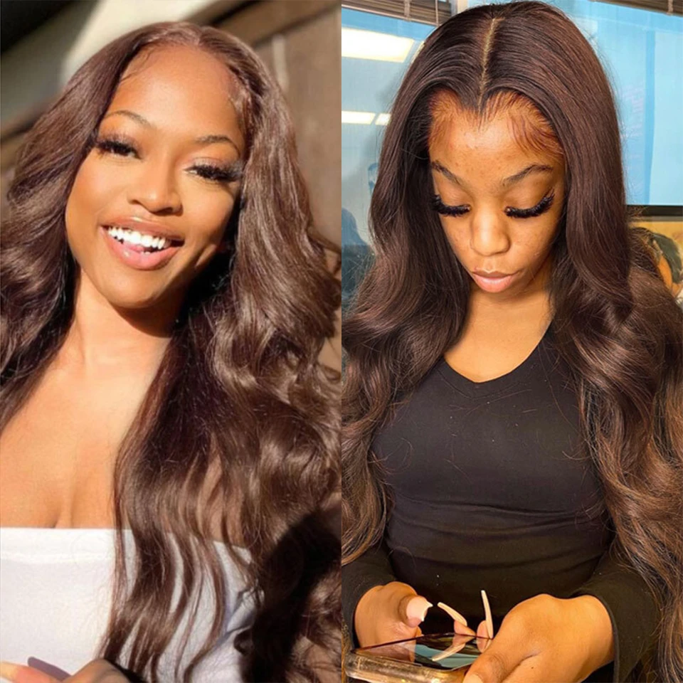 

Brown Lace Front Wigs Human Hair Brazilian Body Wave Lace Front Human Hair Wigs For Women Highlight Brown Wigs Pre Plucked Remy