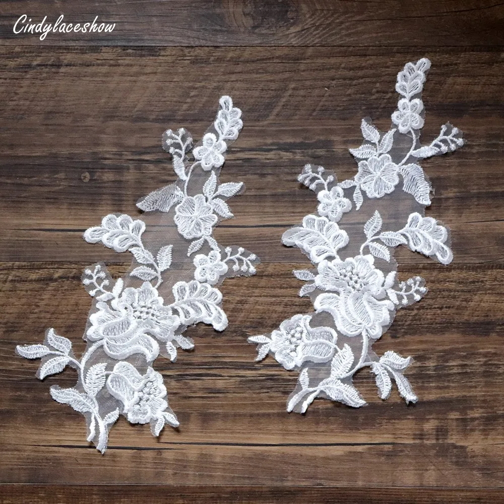 1 зеркальная пара пионов цветы вышитая кружевная ткань свадебное кружевное