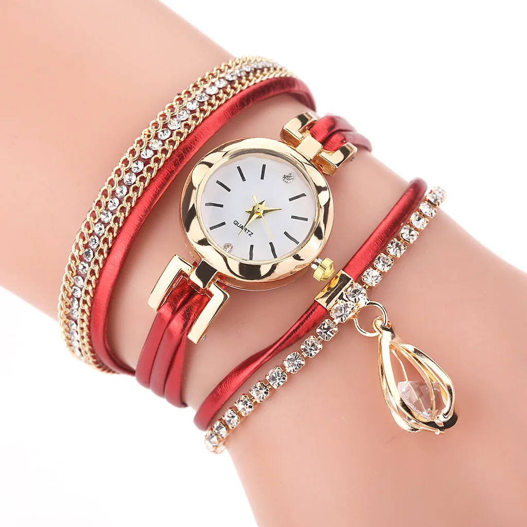 

Vintage Women Watches Fashion Water Drop Pendant Ladies Bracelet Girl Quartz Wrist Watch Gifts reloj mujer /d