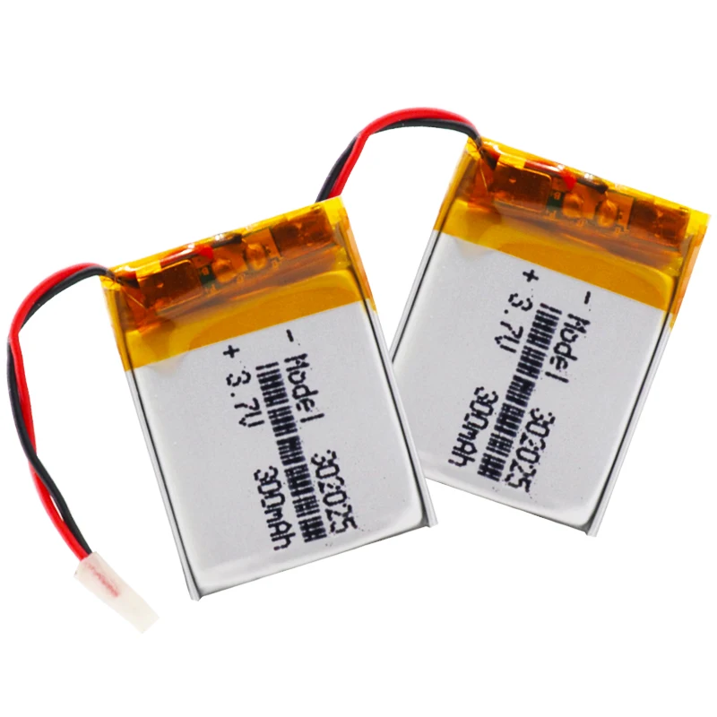 2pcs3.7 V 300mAh 302025 Lipo литий-полимерные аккумуляторы с PCM для MP3 MP4 MP5 Bluetooth гарнитура