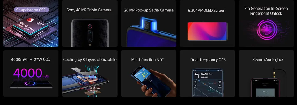 Глобальная версия Xiaomi mi 9T Pro Red mi K20 pro 6GB 128GB Snapdragon 855 смартфон 48 МП Тройная задняя камера всплывающая камера NFC 4000mh