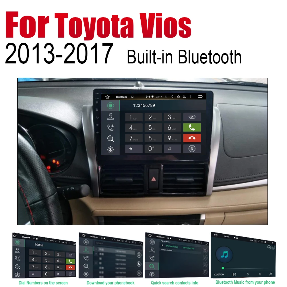 Автомагнитола ZaiXi Android 2 Din для Toyota Vios 2013 ~ 2017 автомобильный мультимедийный плеер