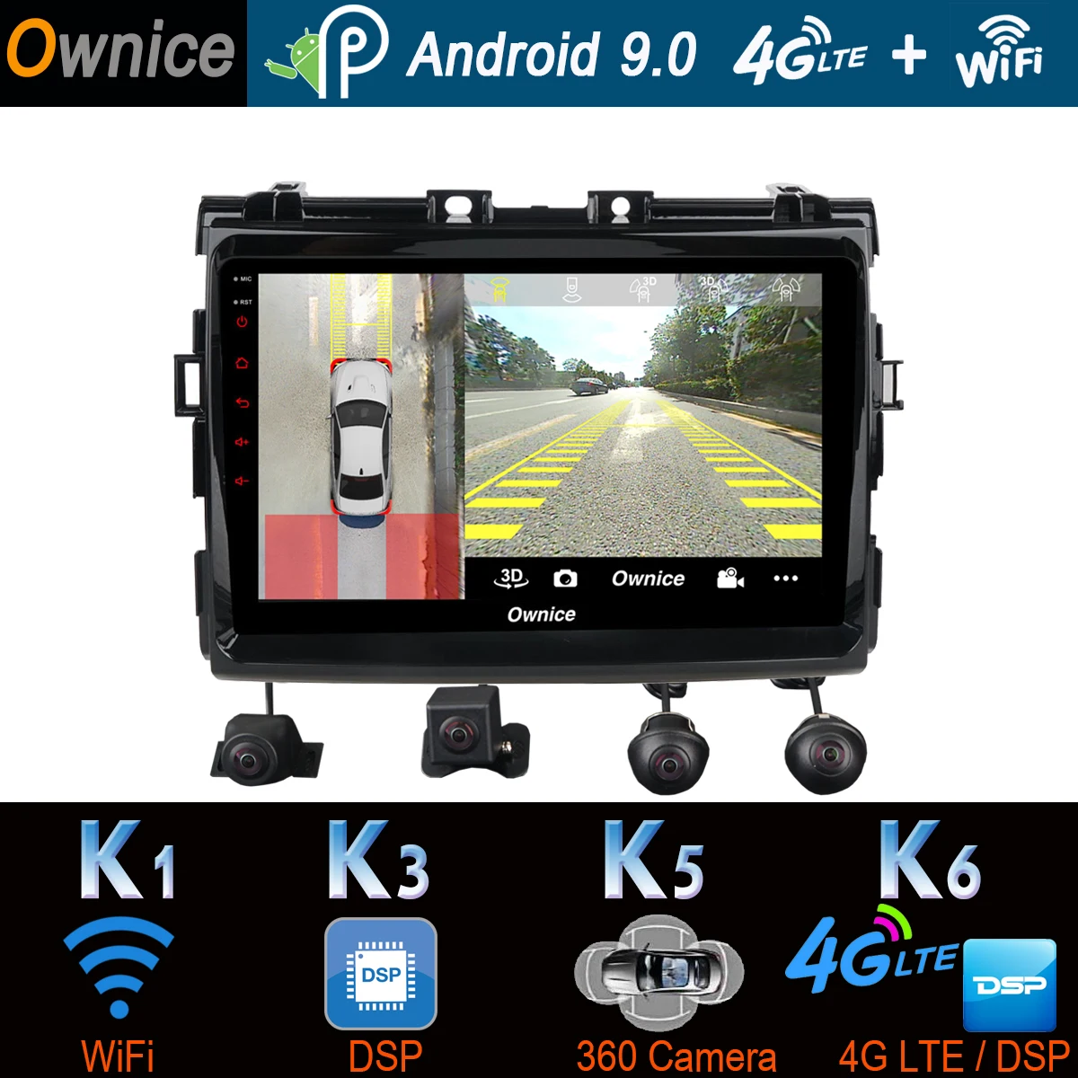 1 din 360 ° панорамный Android 9 0 Octa Core 4G + 64G SPDIF DSP CarPlay автомобильный радиоприемник с