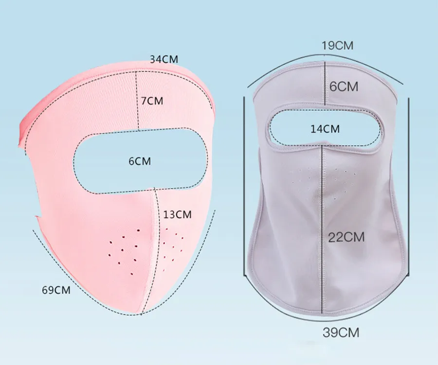 Женская тонкая дышащая Солнцезащитная маска из вискозы летняя на все лицо с