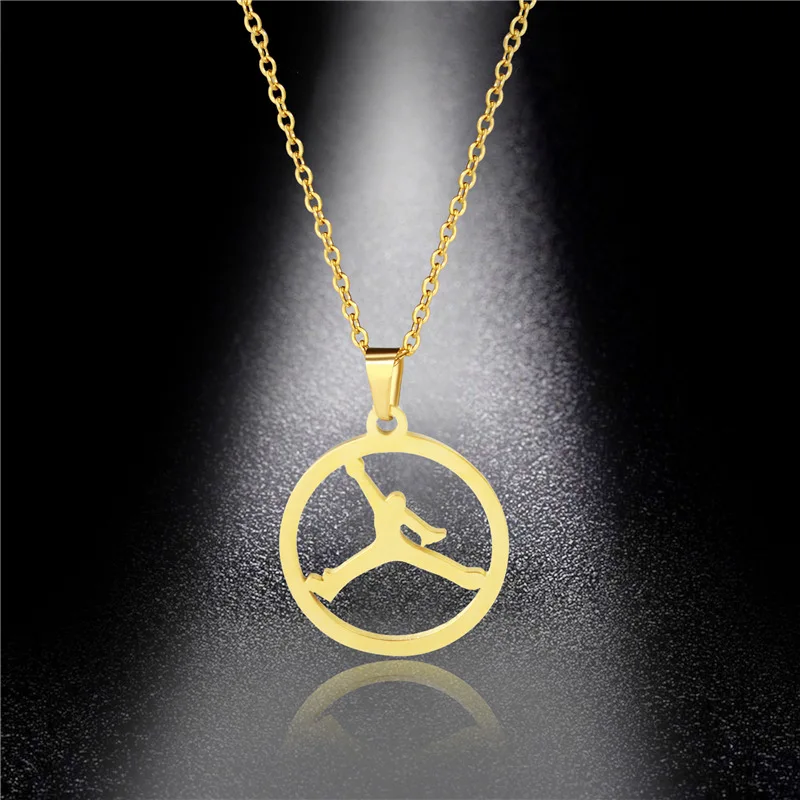 Новые аксессуары ожерелье из нержавеющей стали полый женский гимнаст цепочка до