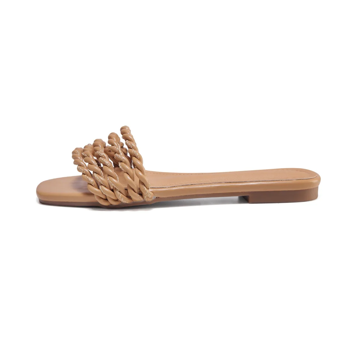 

2021 New Fashion Weave Women Slippers Open Toe Flat with Casual Shoes Woman Slides Summer Breathable Outdoor Flip Flops