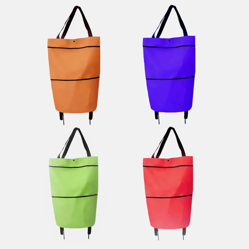 Portable Shopping Organizer Trolley Bag Foldable Tote Grocery Bags with Wheels Rolling Cart shipping bags | Дом и сад