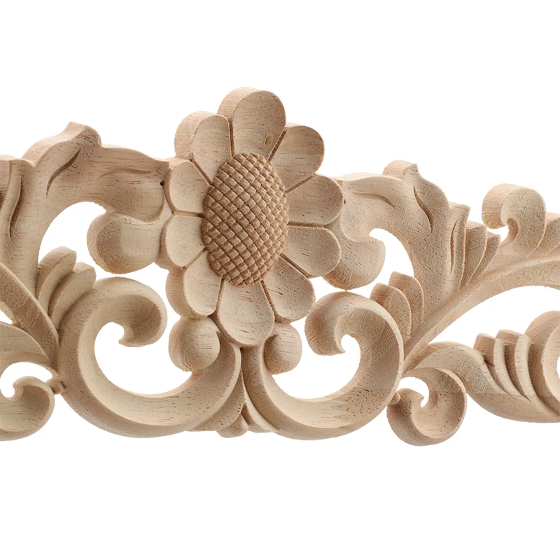 RUNBAZEF Неокрашенная древесина наклейки с резьбой угловая аппликация рама для