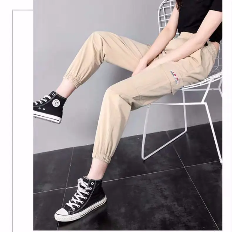 Брюки Карго Для женщин однотонные свободные большие спортивные брюки с