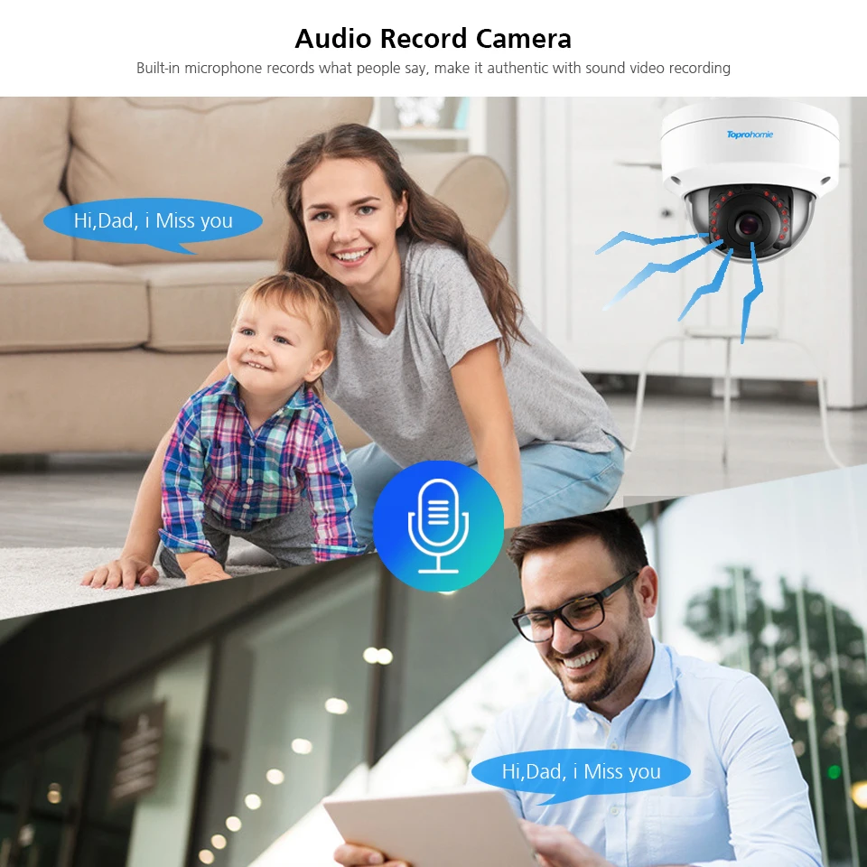 Камера видеонаблюдения TOPROHOMIE H.265 + 16 каналов комплект антивандальных камер