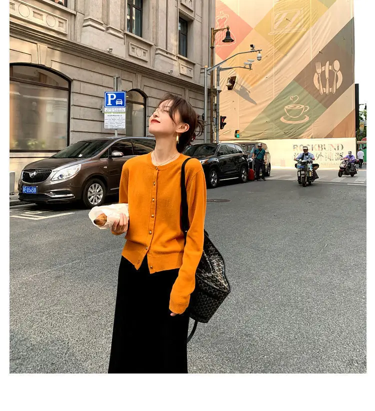 

Кардиган женский свитер весенний однотонный простой 5 цветов Элегантный тонкий для отдыха Универсальный нежный уютный Повседневный Модный...