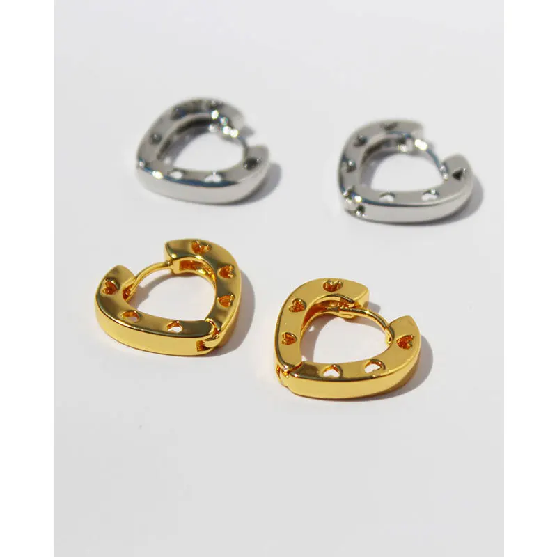 

Earrings Korea Fashion for Women 2021 Heart Hoops Jewelry Woman Hoop Small Earring Gold Plated Filled Bijouterie Female Piercing