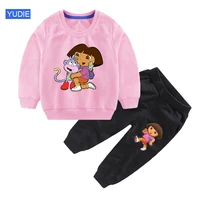 girls sweatshirts princess cute 2021 kids hoodieds pure cotton clothes long sleeves clothing toddler baby top sweatshirt sets